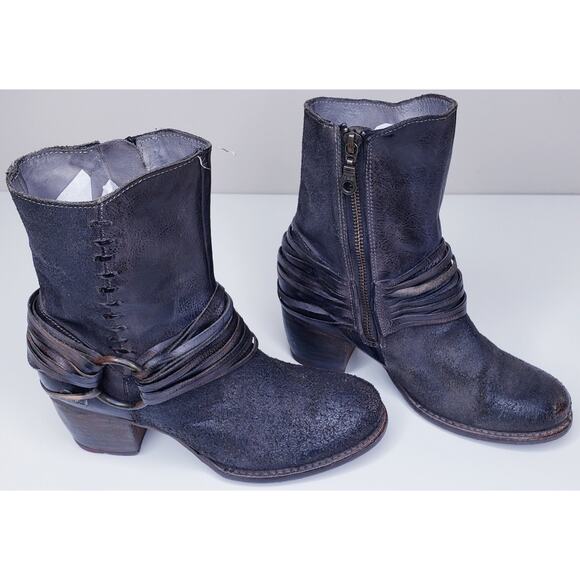 BED/STU REA Rustic Leather O Ring Moto Style Boots Women's Size 6.5 in VGUC - Picture 5 of 16